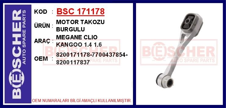 MOTOR TAKOZU BURGULU MEGANE CLİO KANGOO 1.4 1.6