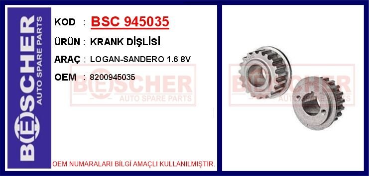 KRANK DİŞLİSİ LOGAN-SANDERO 1.6 8V
