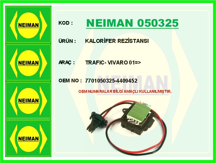 KALORİFER REZİSTANSI TRAFIC- VIVARO 01 >