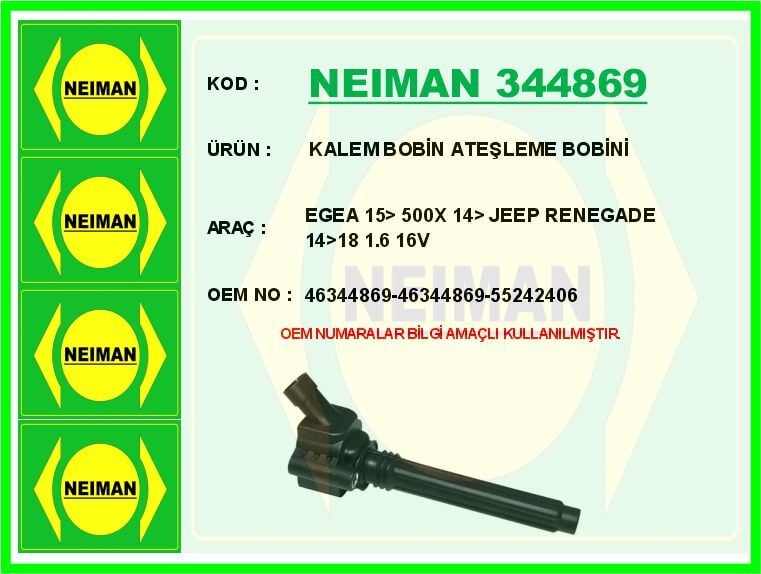 ATEŞLEME BOBİNİ FIAT EGEA 15> 500X 14> JEEP RENEGADE 14>18 1.6 16V