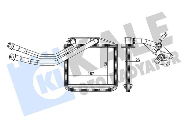 KALORİFER RADYATÖRÜ CORSA D 06> CORSA E 14> ADAM 14> MITO-DOBLO III-LINEA-FIORINO-PRATICO- GRANDE PUNTO 1.2-1.3-1.4 BORULU TİP