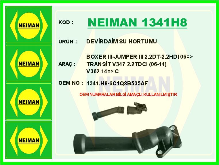 DEVİRDAİM SU HORTUMU BOXER III-JUMPER III 2.2DT-2.2HDI 06 > TRANSİT V347 2.2TDCI 06-14 V362 14 > C