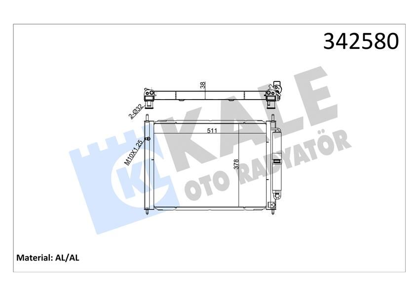 RADYATÖR KONDENSER TÜPLÜ CLIO III-MODUS 1.5 DCI MEK AC 510x382x18 16