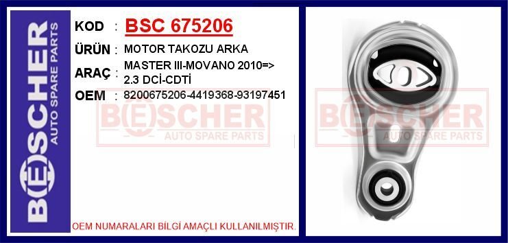 MOTOR TAKOZU ARKA MASTER III-MOVANO 2010 > 2.3 DCİ-CDTİ