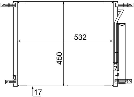 KLİMA RADYATÖRÜ KONDENSER CHEVROLET AVEO AL/AL 515x428x16