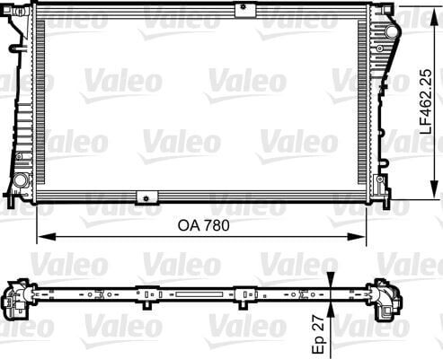 RADYATÖR VIVARO 06>TRAFIC II06> 2.5CDTI G9U.6.30 AC KLİMASIZ MEK 780x462.25x27