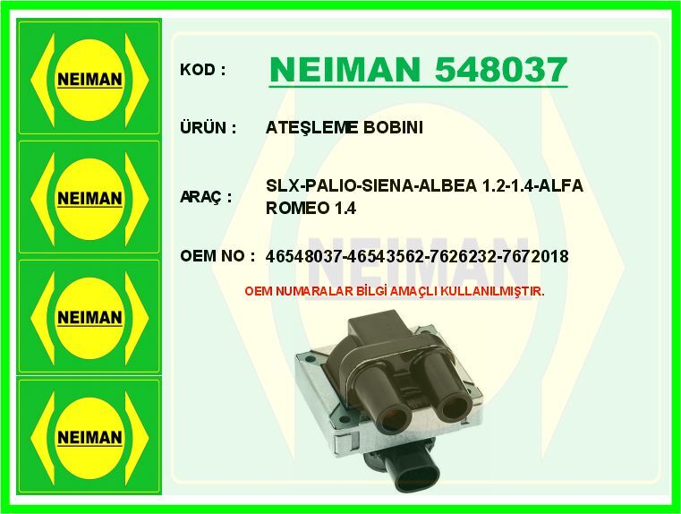 ATEŞLEME BOBINI SLX-PALIO-SIENA-ALBEA 1.2-1.4-ALFA ROMEO 1.4