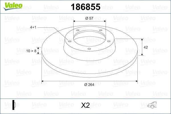 ARKA FREN AYNASI ASTRA H L67 04>14 COMBO C 01>11 MERIVA A 03>10 264x10x4DL DOLU