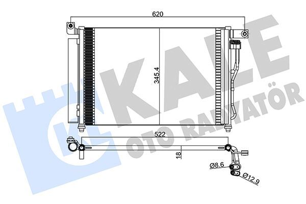 KLİMA KONDENSERİ ACCENT-ACCENT III ERA 06> AL/AL 580x350x18