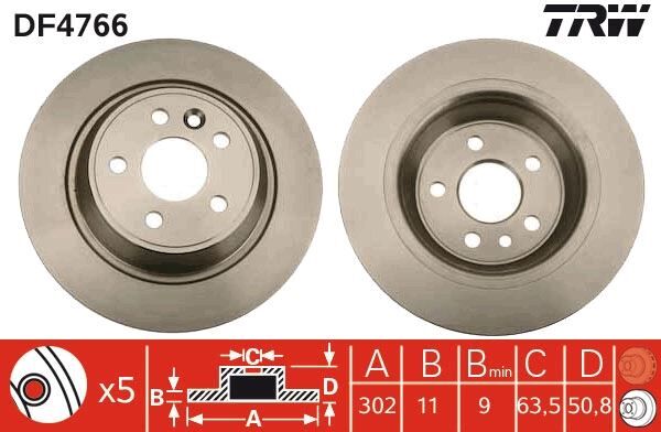 ARKA FREN DISK AYNASI MONDEO IV S MAX GALAXY 07>14 KUGA I 08>12 / EVOQUE 12-18 302mm