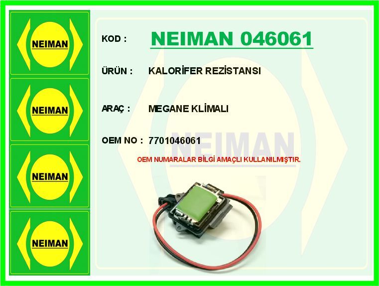 KALORİFER REZİSTANSI MEGANE KLİMALI