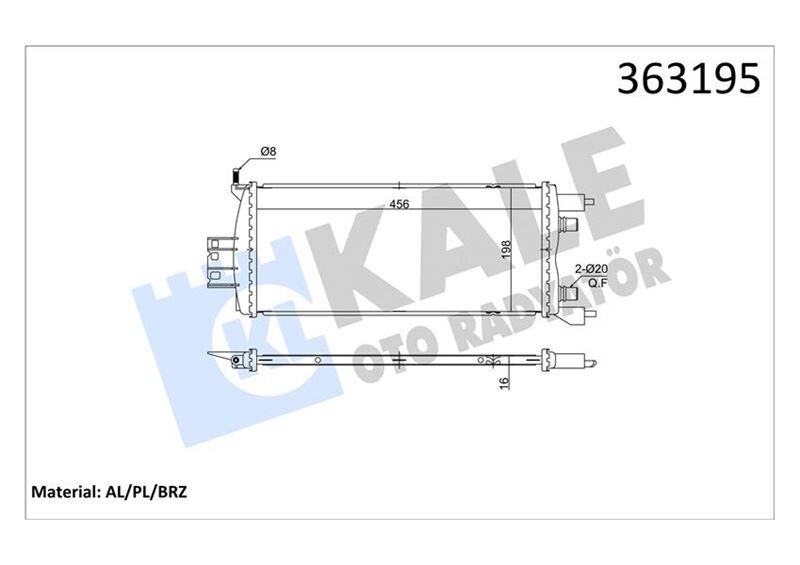 RENAULT SCENIC IV GRAND SCENIC IV 1.5DCI 16 > MT <ARA SOĞUTUCU> BRAZING 456X198X16 SU RADYATÖR
