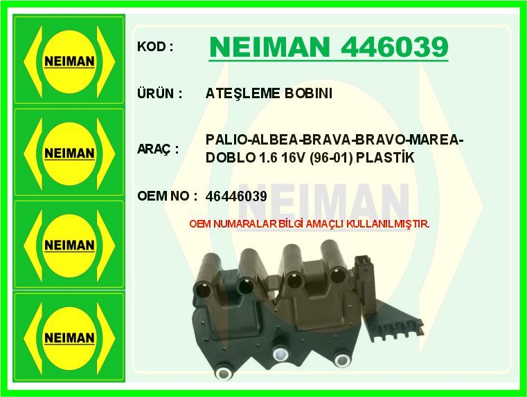 ATEŞLEME BOBINI PALIO-ALBEA-BRAVA-BRAVO-MAREA-DOBLO 1.6 16V 96-01