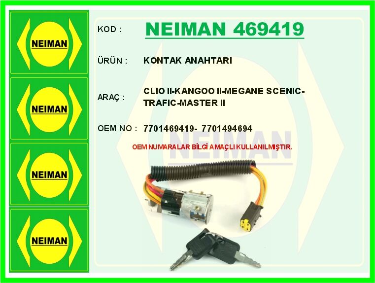 KONTAK ANAHTARI CLIO II-KANGOO II-MEGANE SCENIC-TRAFIC-MASTER II
