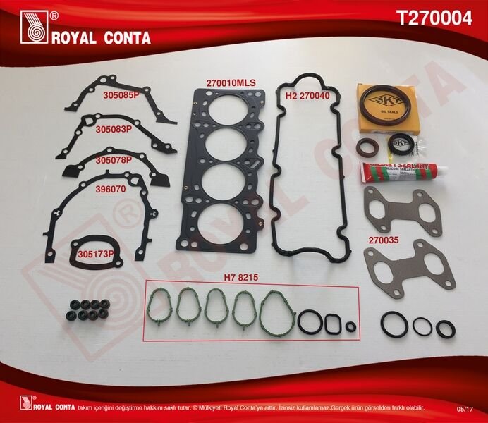 MOTOR TAKIM CONTA SKT KEÇELİ/SUB.LASTİKLİ PALIO 1.2 8V 60-65 HP