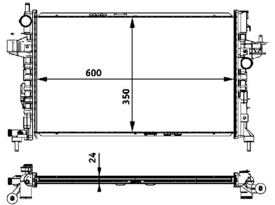 RADYATÖR CORSA C-COMBO-TIGRA 1.3 CDTI-1.7 CDTI AC MEK 600x350x24