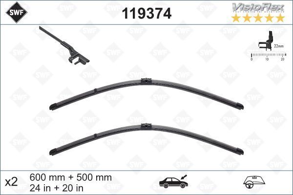 SILECEK SUPURGESI TAKIMI 600mm / 500mm BMW E70 E71 SWF