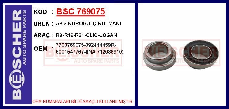 AKS KÖRÜĞÜ İÇ RULMANI R9-R19-R21-CLIO-LOGAN