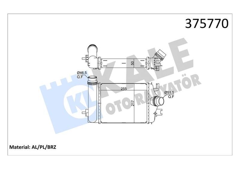 TURBO RADYATÖRÜ INTERCOOLER RENAULT CLIO V 1.0TCE 20 >NISSAN MICRA V BRAZING 255x217x50
