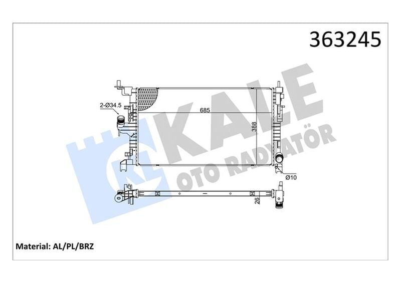 DACIA DUSTER YENİ XJD 21 > MT BRAZING 26MM SU RADYATÖRÜ