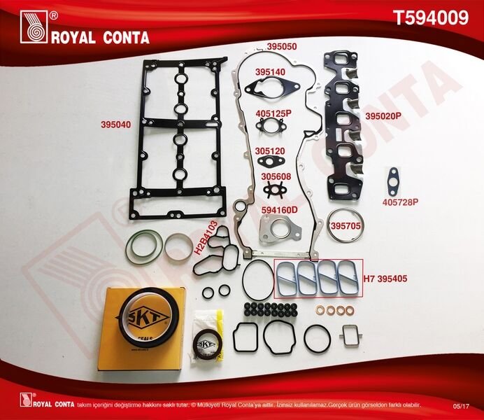 MOTOR TAKIM CONTA KEÇELİ S.LASTİK-SKC SİZ DOBLO-PUNTO-500 1.3MTJ 10> 199.A3/A9/B1/B4-223.A9
