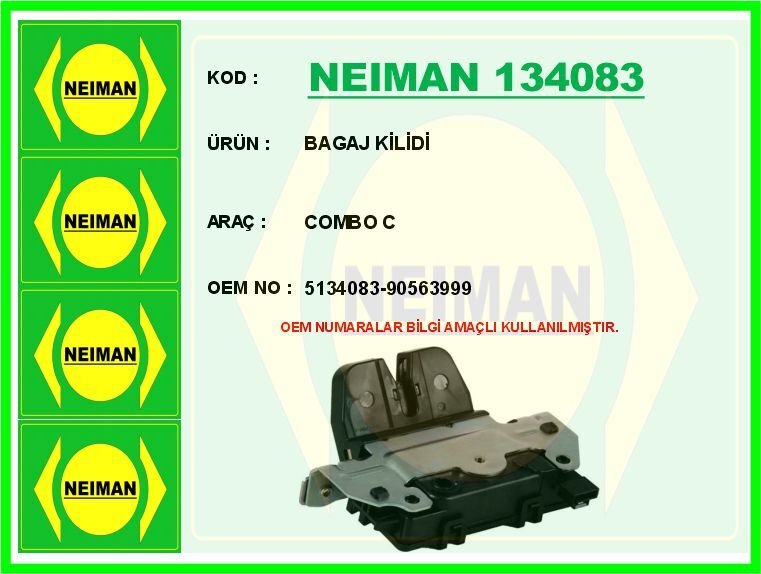 BAGAJ KAPAK KİLİDİ OPEL COMBO C-MERIVA A MPV-ASTRA G SW-ZAFIRA A MPV-VECTRA B SW-OMEGA B SW