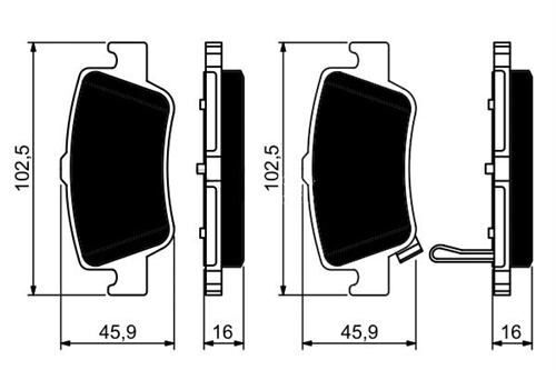 ARKA FREN BALATA TOYOTA AURIS. COROLLA 1.33L 1.6L 1NR-FE 1ZR-FAE NRE180 ZRE181 ZRE185 12-> 1.4L 1ND-FTV D-4D NDE150 NDE180 07->