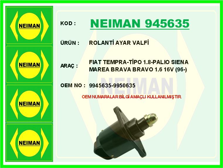 ROLANTİ AYAR VALFİ PALIO-MAREA-BRAVO 1.6-TEMPRA-TIPO 1.8 İe 16V 96>