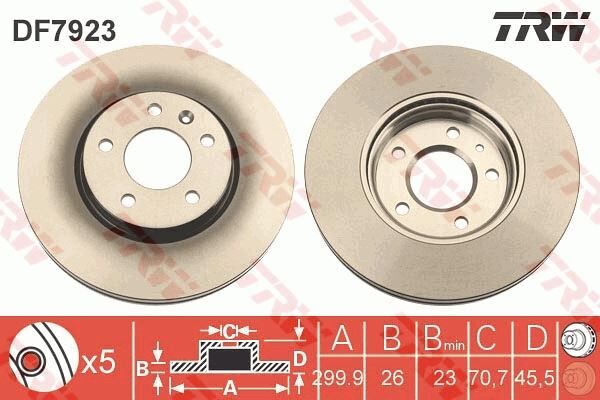ÖN FREN AYNASI INSIGNIA B 16 INÇ 18> ASTRA J 09 > ZAFIRA C 11 > CRUZE 09 > 300x26x5DLxHAVALI 13502051