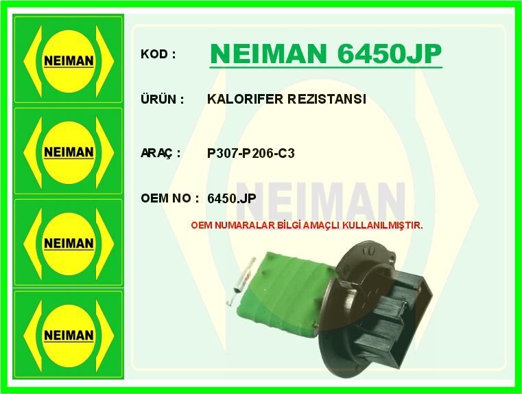KALORIFER REZISTANSI P307-P206-C3
