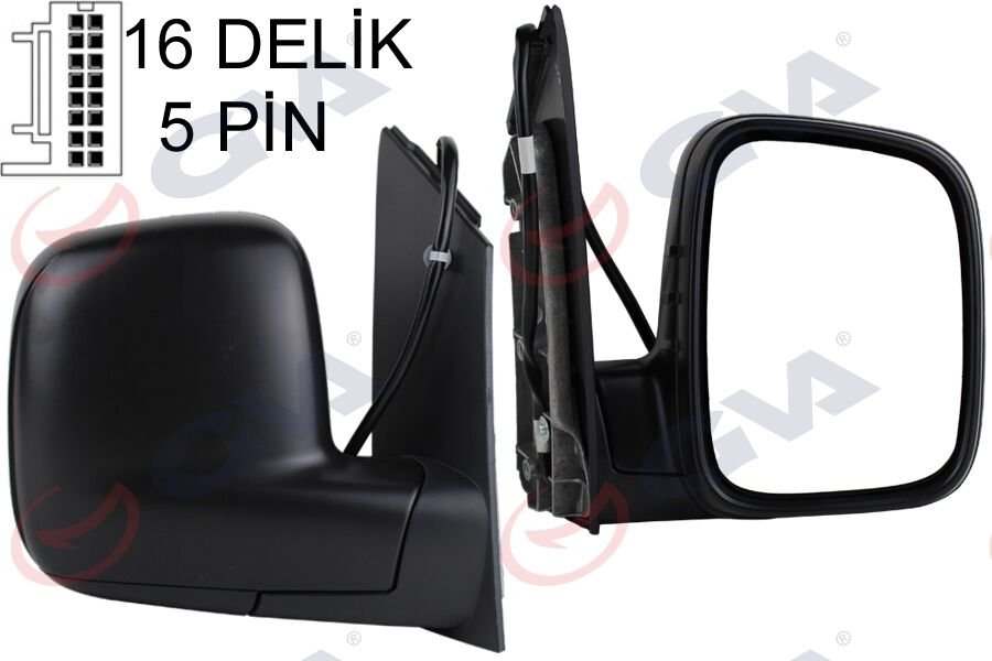 DIŞ DİKİZ AYNASI SAĞ CADDY 04> ELEKTRİKLİ ISITMALI KONVEKS 5 FİŞ VM-375EHR