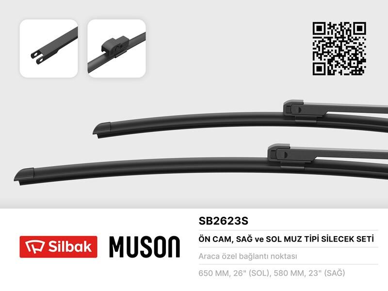 SİLECEK SÜPÜRGESİ 650/580MM MUZ TİPİ BMW 5 SERISI E39 OZEL DIZAYN