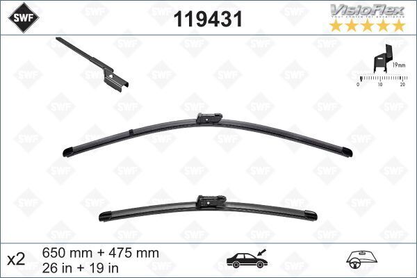 SILECEK SUPURGESI TAKIMI 650mm / 475mm BMW F90 G30 G31 G38 F25 F26 G11 G12 . LAND ROVER RANGE ROVER VELAR L560 SWF