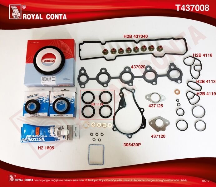 MOTOR TAKIM CONTA REINZ KEÇELİ S.LASTİKLİ SKCSİZ FIESTA 02>08 FUSION 02>08 1.4 TDCI 206-307 C3C2-C3I-C3II-C3III-XSARAII-NEMO-206-207-307-BIPPER DV4 1.4HDI MAZDA 2 1.4 CD 03>07