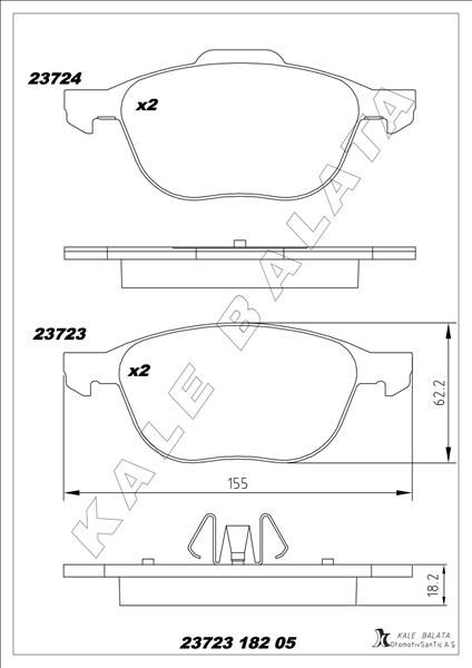 ÖN BALATA FOCUS 04>18 CMAX 07>19 KUGA I -II 08>14 VOLVO V40 19> C30 06>12 S70 08>13S40 04>12 V50 04>12 MAZDA 3 03>09 5 05>09