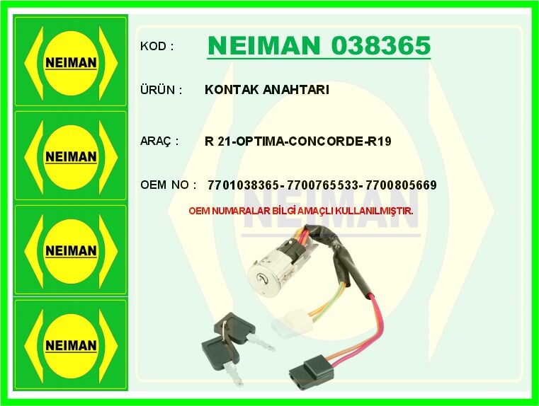 KONTAK ANAHTARI R 21-OPTIMA-CONCORDE-R19