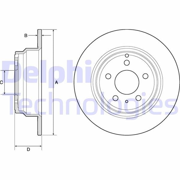 ARKA FREN AYNASI VOLVO 850 91-97 -S70-C70-V70-960-2.0-2.5-2.5 20V-2.5TDI 97 > 295x5DLxHAVALI