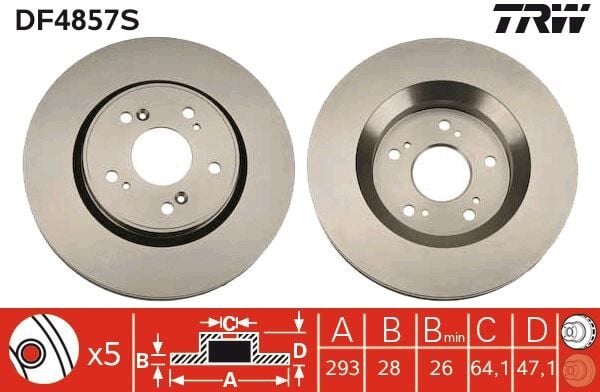 ÖN FREN DİSKİ HAVA KANALLI HONDA CR-V 2.0L R20A2 RE5 06-12 / 2.2L N22A CTDi RE6 dizel 06-> / 1.6L N16A2 RE6 İ-DTEC dizel 4x2 13-> 293 çap x 5 bijon - Adet disk fiyatıdır