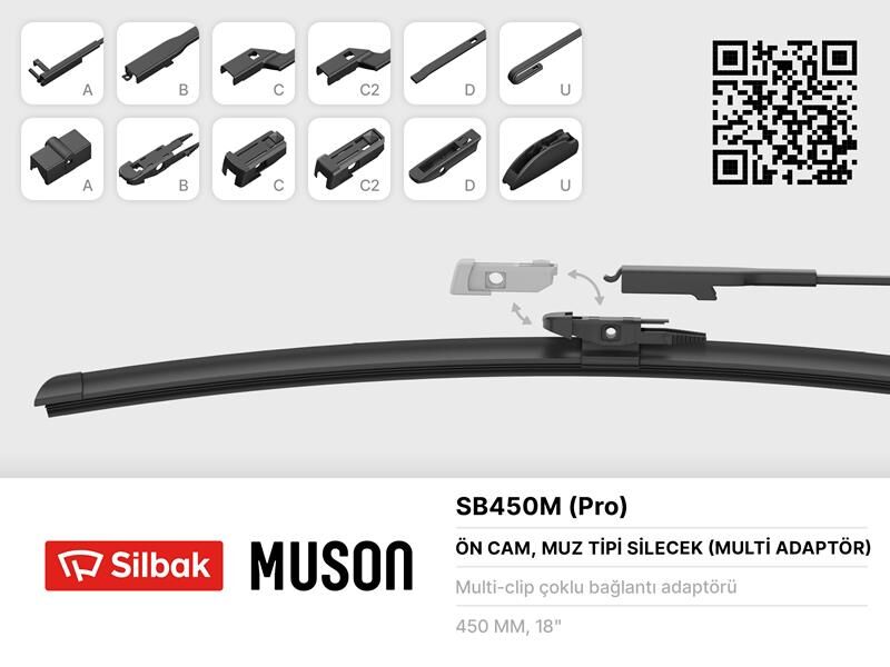 SİLECEK SÜPÜRGESİ MUZ TİPİ GRAFİTLİ 450mm 6 APARATLI