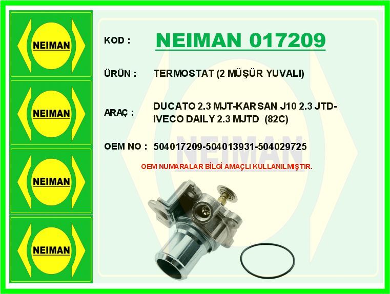TERMOSTAT 82 C FIAT DUCATO 06>14 DUCATO 15> IVECO DAILY IV 06>11 DAILY V 11>14 DAILY VI 14>21 2.3D MJET 2.3 JTD F1A