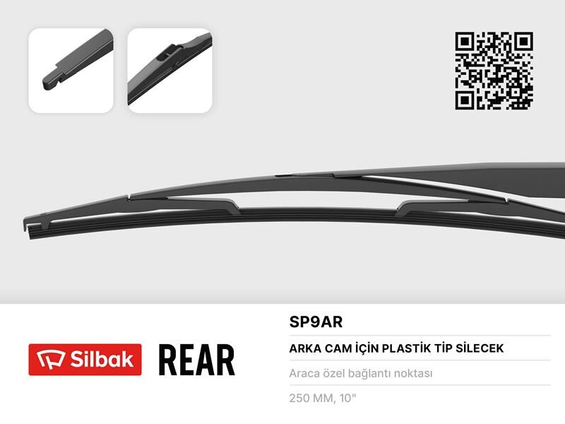 SİLECEK SÜPÜRGESİ ARKA PLASTİK TİP 230MM PEUGEOT 308 II 09/13 . RENAULT MGN II 11/02>12/09 . MGN I V. SW 12/05> . OPEL ASTRA GTC H 03/05>