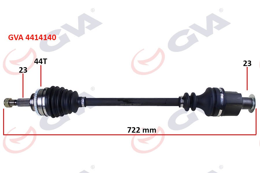 KOMPLE AKS SAĞ CLIO 2-KANGOO 2 1.5 DCI 02> ABS Lİ 724mm 44DİŞ Kalın Freze