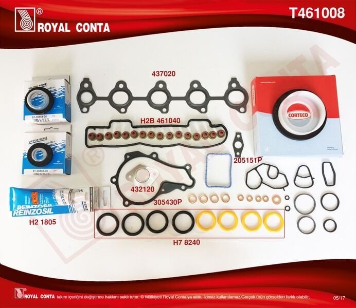 MOTOR TAKIM CONTA REINZ KEÇELİ S.LASTİKLİ TAM TK. SKCSİZ FOCUS II 1.6 TDCI 04>11 FIESTA 1.6 TDCI 02 >08 FUSION 1.6 TDCI 04>14 VOLVO C30 06>12 S40 II 06>12 S80 II 06>12 V50 05>12 V70 III 09>11 1.6D-206