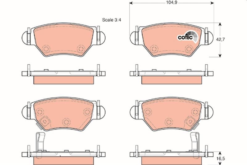 ARKA FREN DİSK BALATA ASTRA G 98>05 ZAFIRA A 98>05 CORSA C-COMBO C 03>09