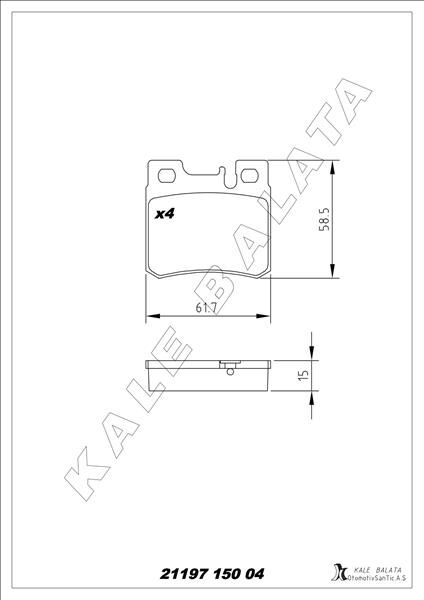 FREN BALATASI ARKA MERCEDES W201 W202 W210 W124 R170