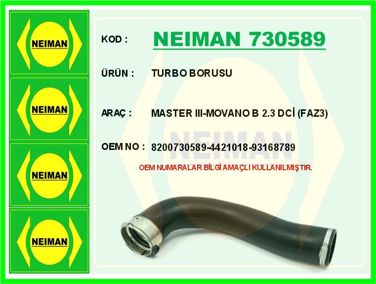 TURBO BORUSU MASTER III 10> MOVANO B 10> 2.3 DCİ FAZ3