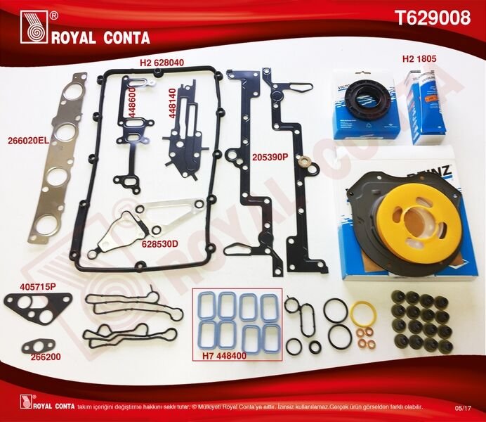 MOTOR TAKIM CONTA REINZ KEÇ. SUBP.LASTİK SKC SİZ TRANSIT V348 11>14 V363 14 > RANGER 12 > 2.2TDCI 155PS EURO5 A.CEKER