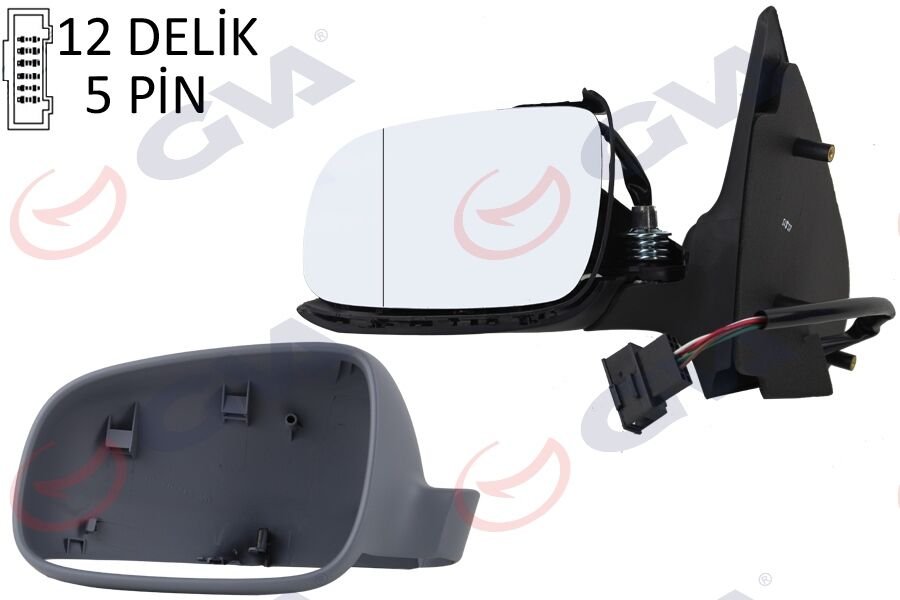 DIŞ DİKİZ AYNASI SOL POLO 00> ELEKTRİKLİ ISITMALI ASTARLI ASFERİK 5 FİŞ VM-192EHAL