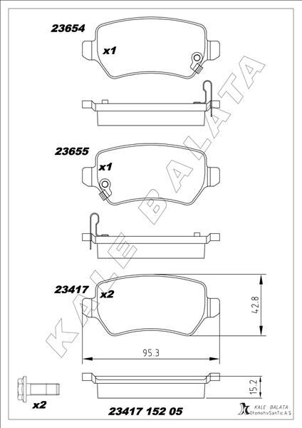 ARKA FREN BALATA KIA CEED 1.6L G4FJ T-GDI 13-> / 1.6L D4FB CRDi dizel 12-> / VENGA 1.4L 1.6L 10-19
