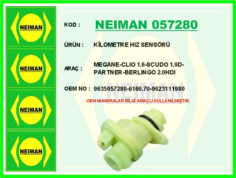 KİLOMETRE HIZ SENSÖRÜ MEGANE-CLIO 1.6-SCUDO 1.9D-PARTNER-BERLINGO 2.0HDI